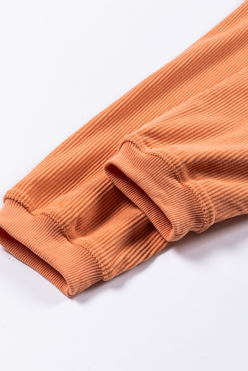 Orange Ribbed Corduroy Oversized Sweatshirt